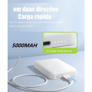 Carregador Portátil Magnético Magsafe iOS/Android 5000mAh