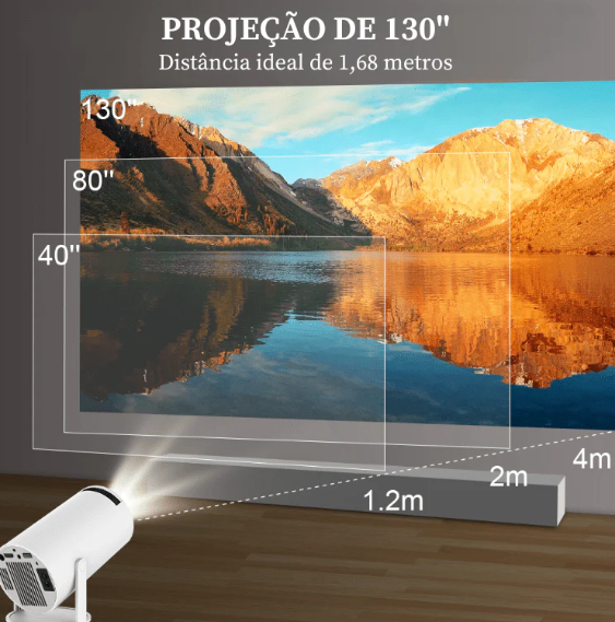 Projetor de Cinema Portátil 4K